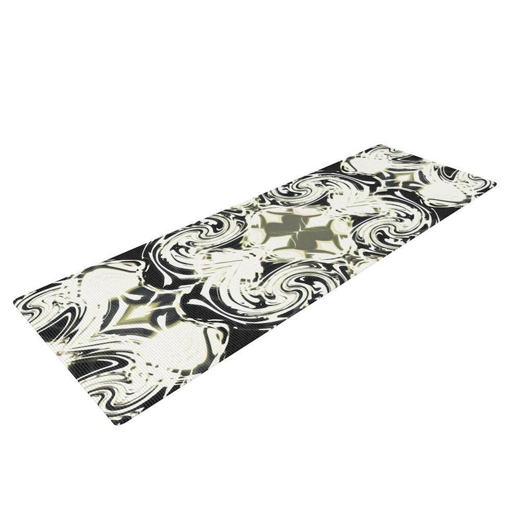 KESS InHouse Yoga Mat DAWID ROC THE PALACE WALLS III WHITE ABSTRACT Rare 99.99